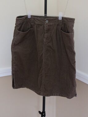 The North Face Brown Corduroy Mini Skirt with Front Pockets